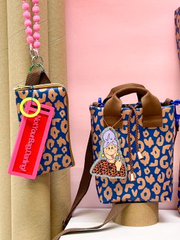 Preview: Kunstleder Happy Collection Leo by Cherry Picking dunkelblau/ocker